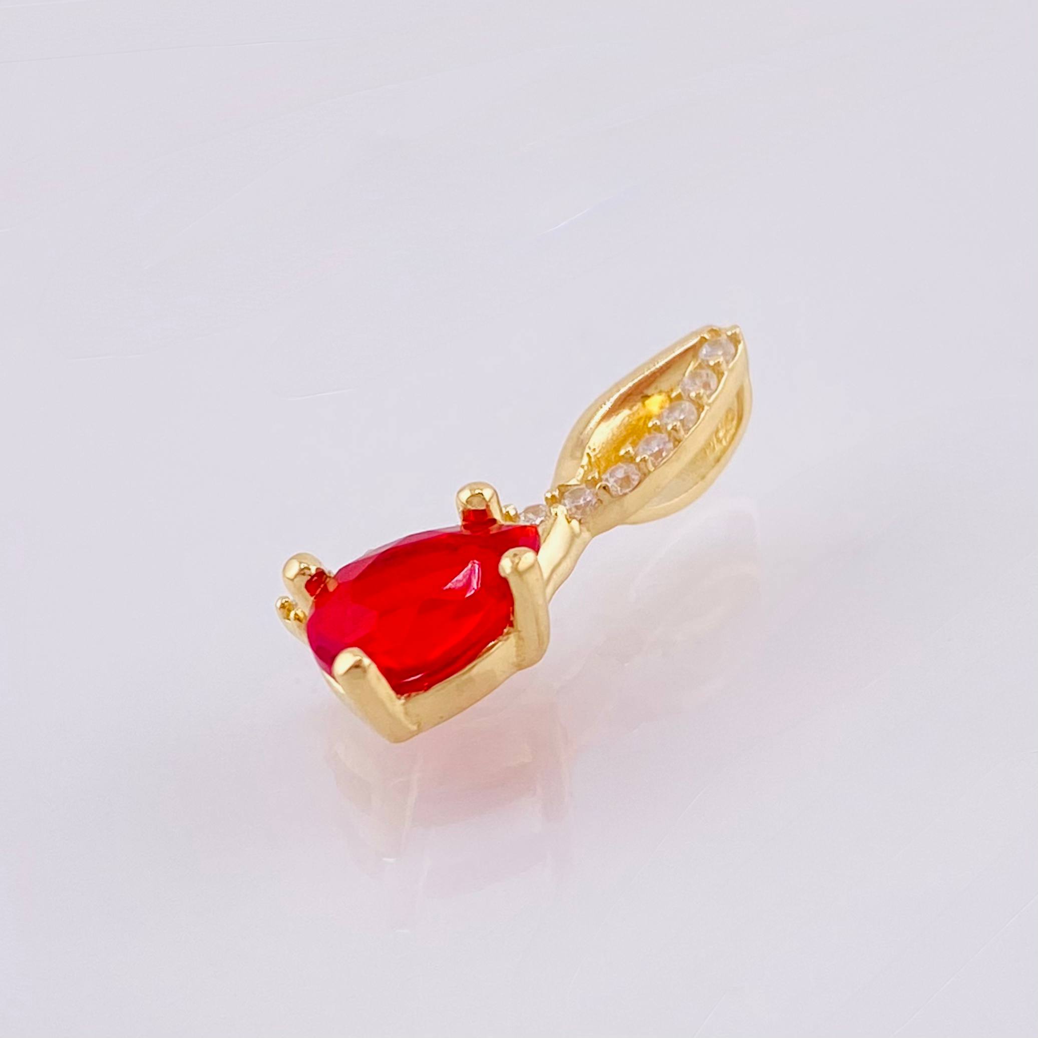 Dije Nota Sol Rojo 1.25gr / 1.8cm / Oro Amarillo 18K