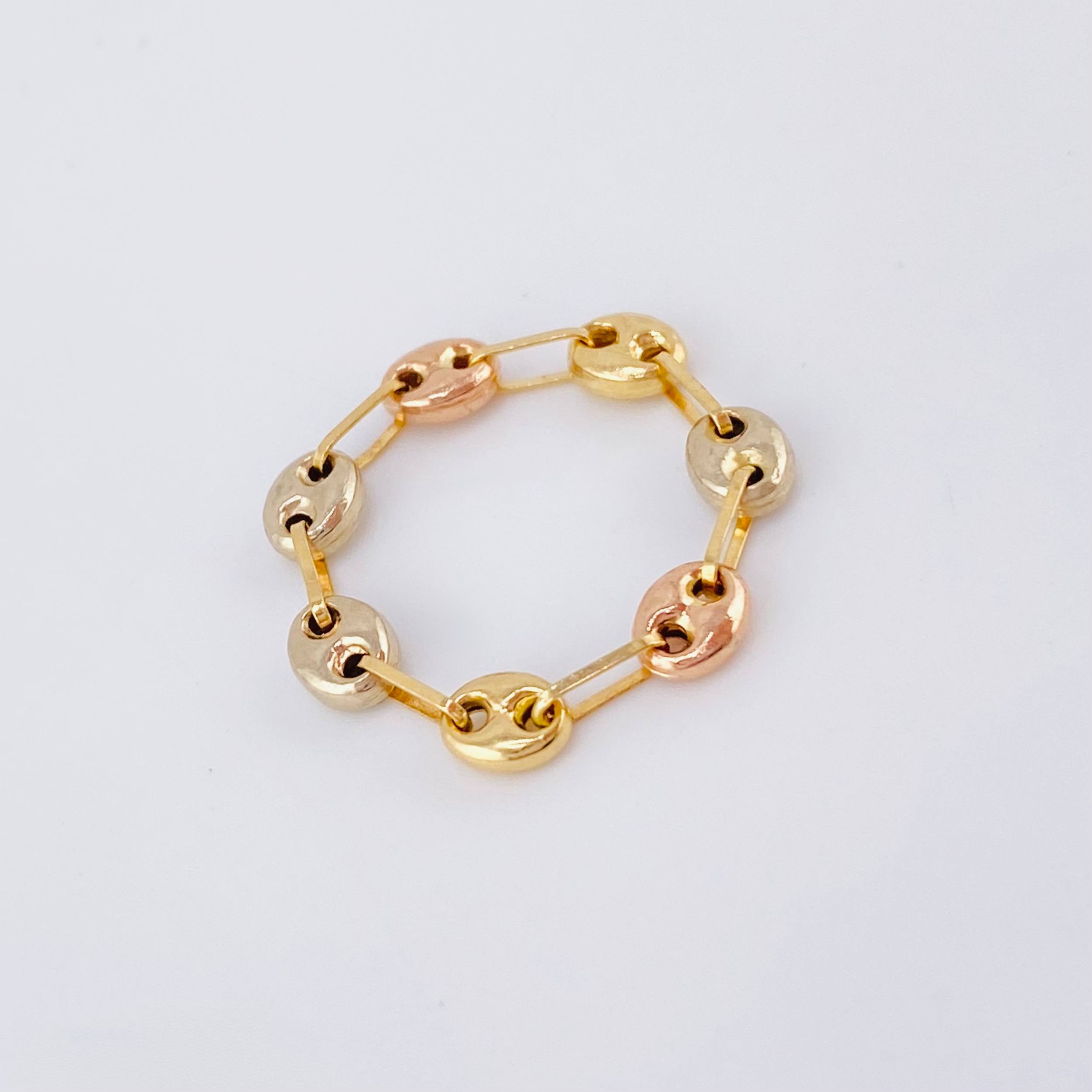 Anillo Gc 0.75gr / T4 1/4 - T4 / 4mm Tres Oros 18K *