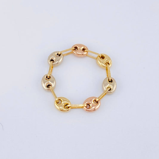 Anillo Gc 0.75gr / T4 1/4 - T4 / 4mm Tres Oros 18K *