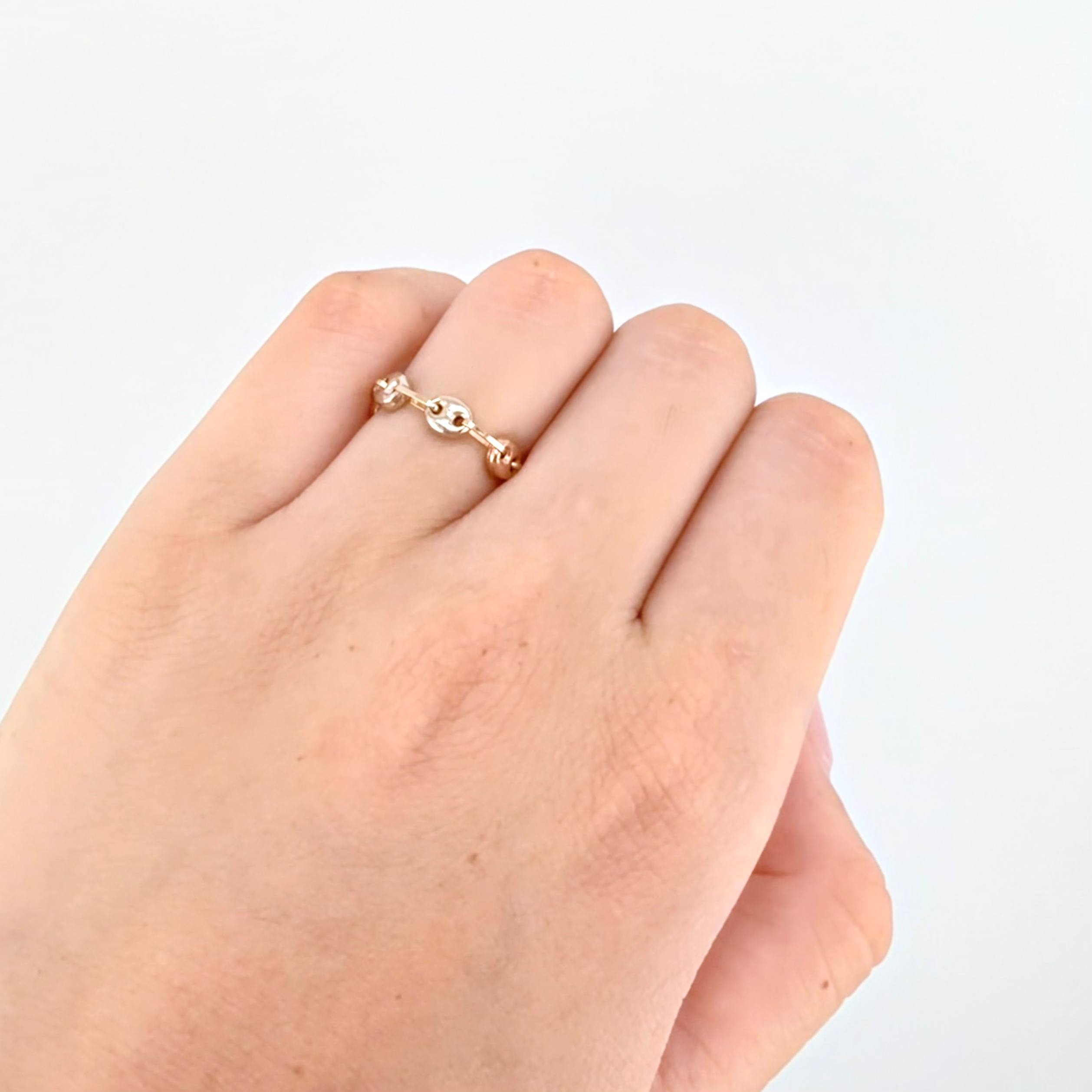 Anillo Gc 0.75gr / T4 1/4 - T4 / 4mm Tres Oros 18K *