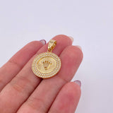 Dije Corona Circular 3.45gr / 2.8cm / Oro Amarillo 18K ©