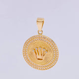 Dije Corona Circular 5.3gr / 3.3cm / Oro Amarillo 18K *