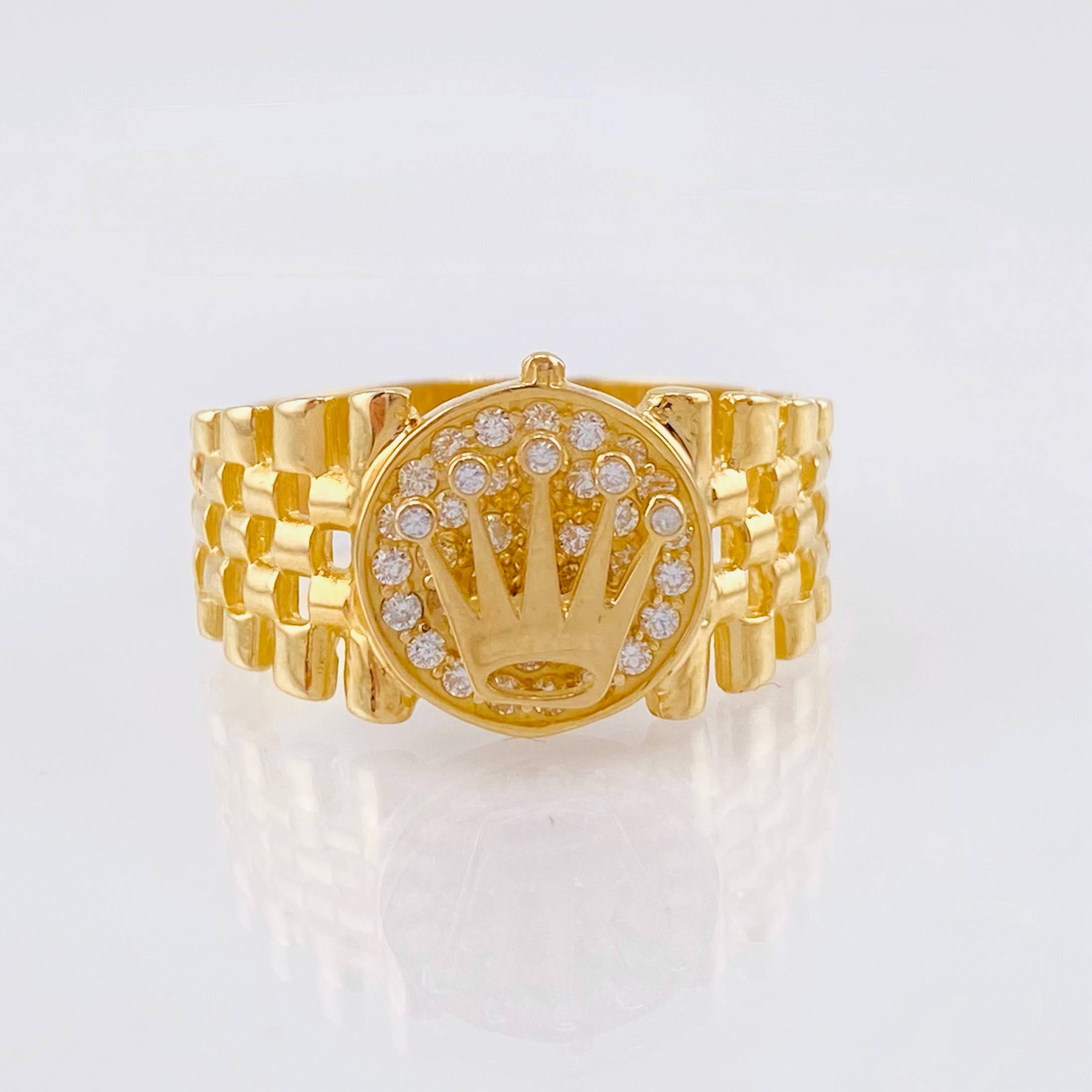 Anillo Correa Corona 5.5gr / T10 1/2 / Oro Amarillo 18K *