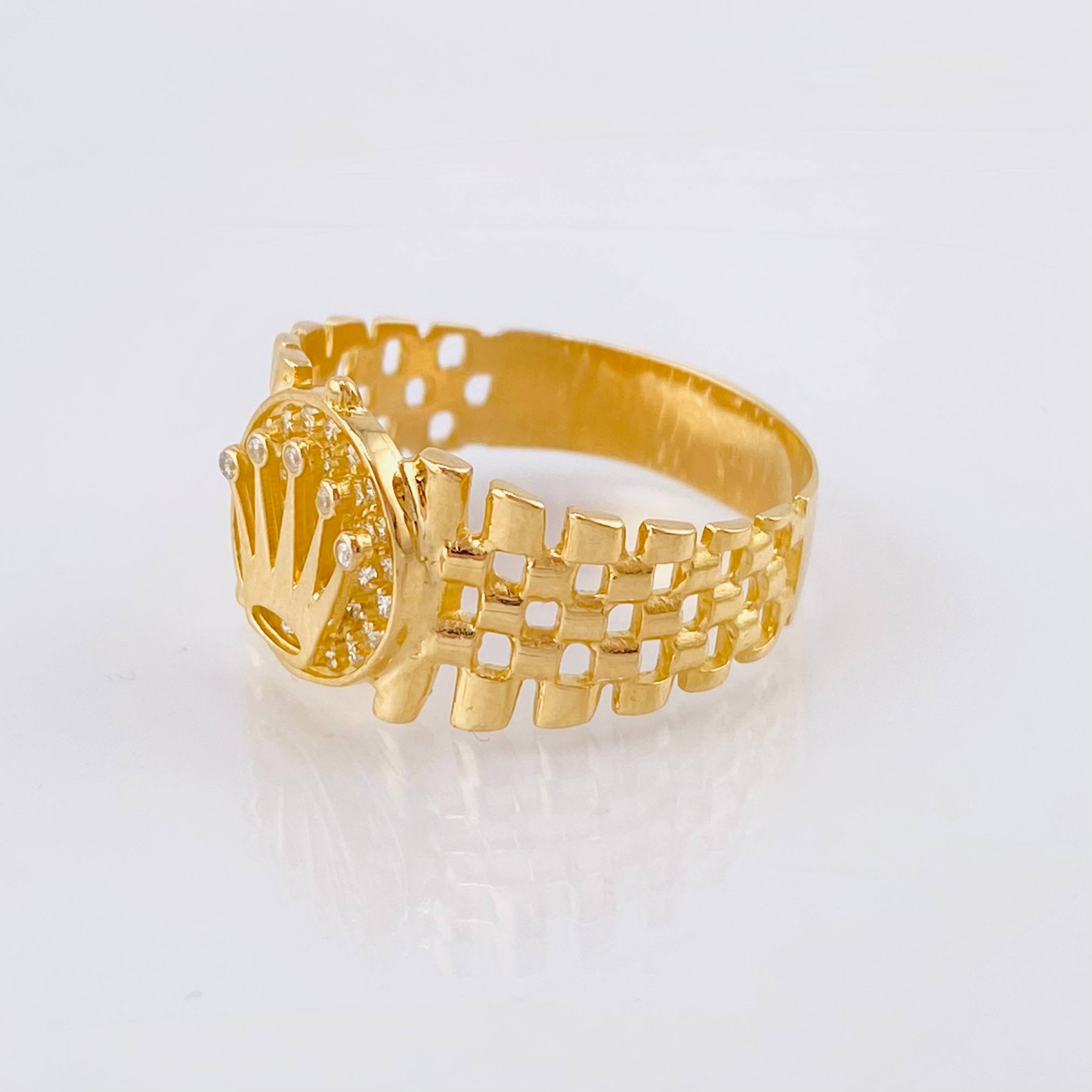 Anillo Correa Corona 5.5gr / T10 1/2 / Oro Amarillo 18K *