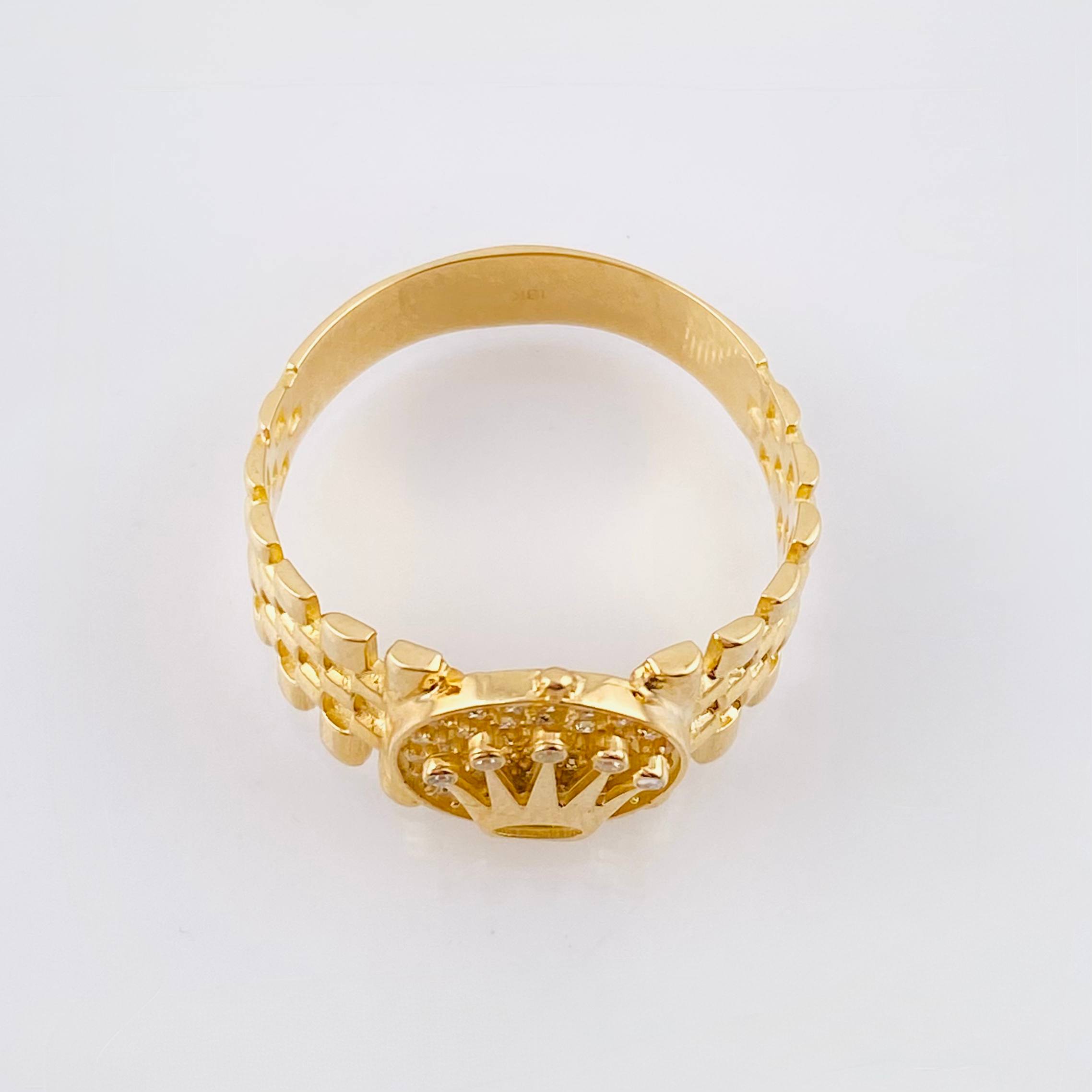Anillo Correa Corona 5.3gr / T9 1/4 / Oro Amarillo 18K ©