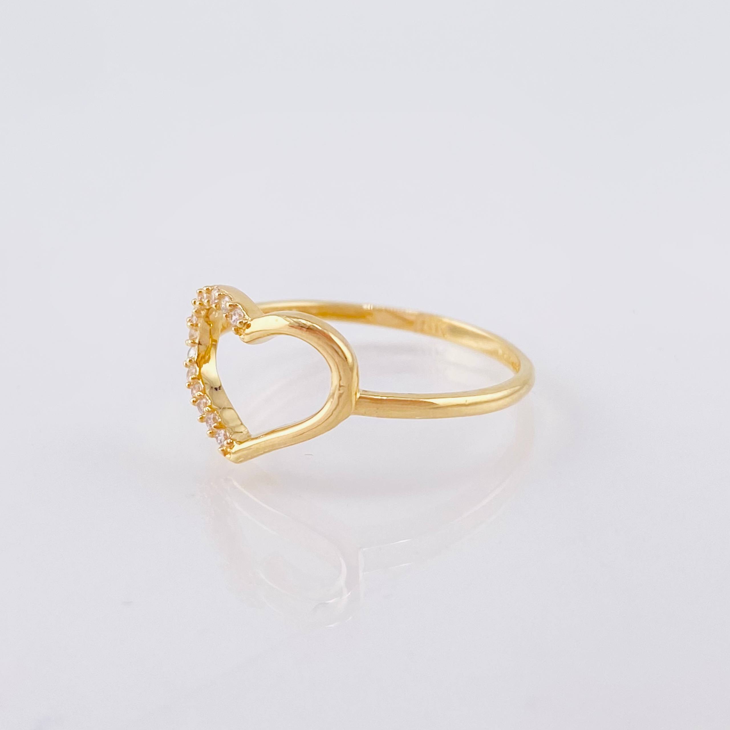 Anillo Corazon Silueta 1.5gr / T8 / Oro Amarillo 18K
