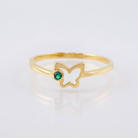 Anillo Mariposa Silueta 1.45gr / T8 / Oro Amarillo 18K