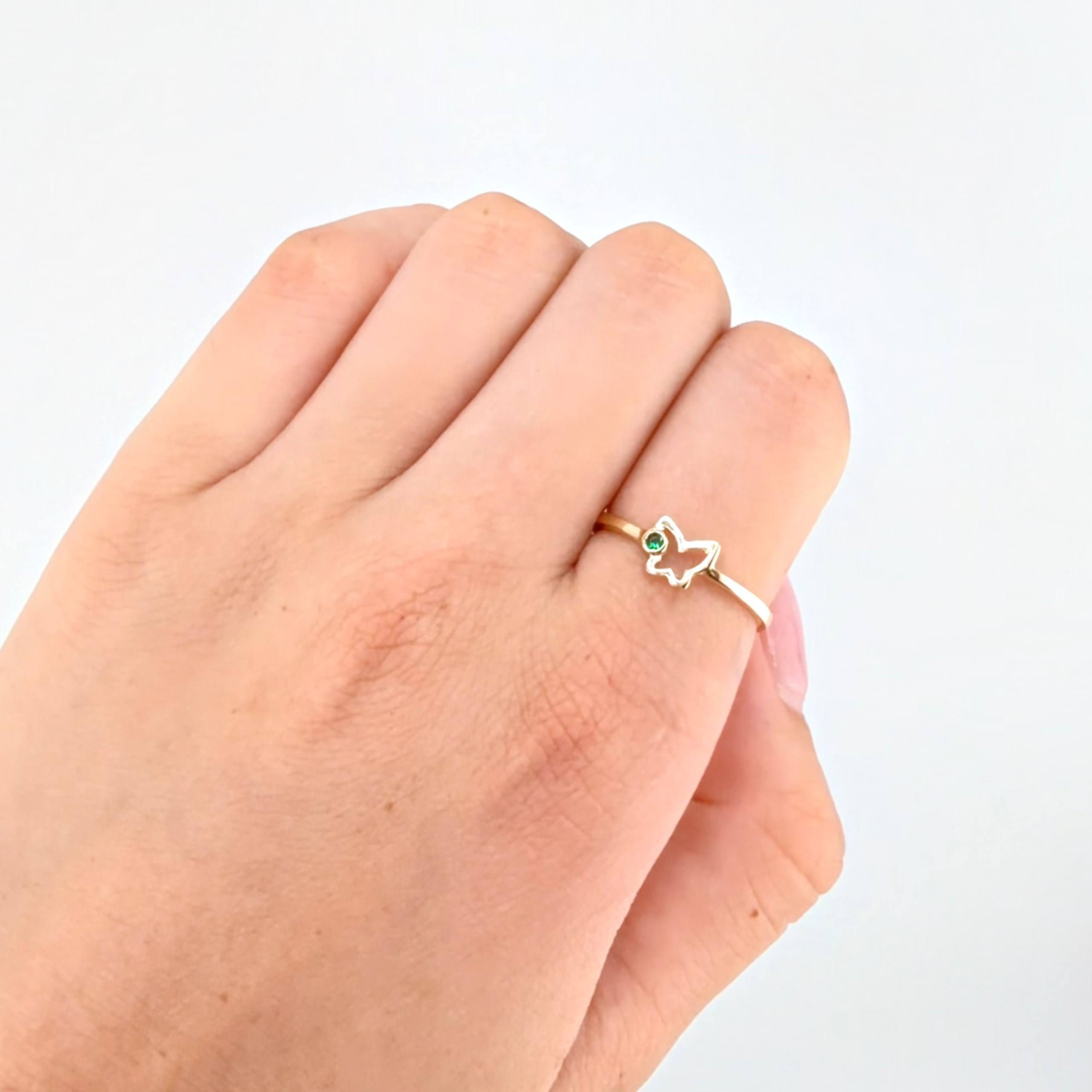 Anillo Mariposa Silueta 1.45gr / T8 / Oro Amarillo 18K