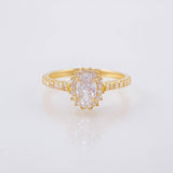 Anillo Halo Ovalado 2.1gr / T5 3/4 / Oro Amarillo 18K