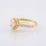 Anillo Halo Ovalado 2.1gr / T5 3/4 / Oro Amarillo 18K