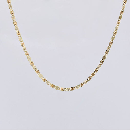 Cadena Escalera Plana Diamantada 2.5 g / 49.7 cm / 2.2 mm Tres OroS 18K