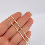 CadenaEscalera Plana Diamantada 2.3 g / 45 cm / 2.2 mm Tres Oros  18K