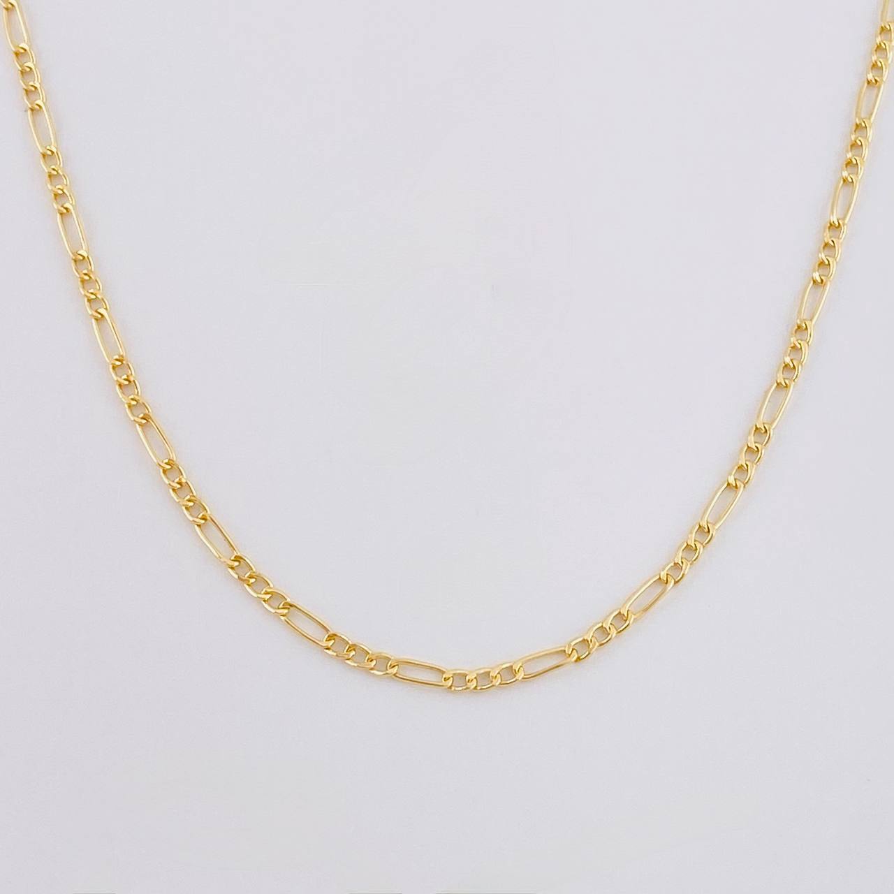 Cadena Figaro 2.2g / 60cm / 2.7mm Oro Amarillo 18K