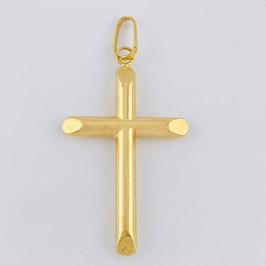 Dije Cruz Puntas Planas 1.75 g / 4.5 cm Oro Amarillo 18K