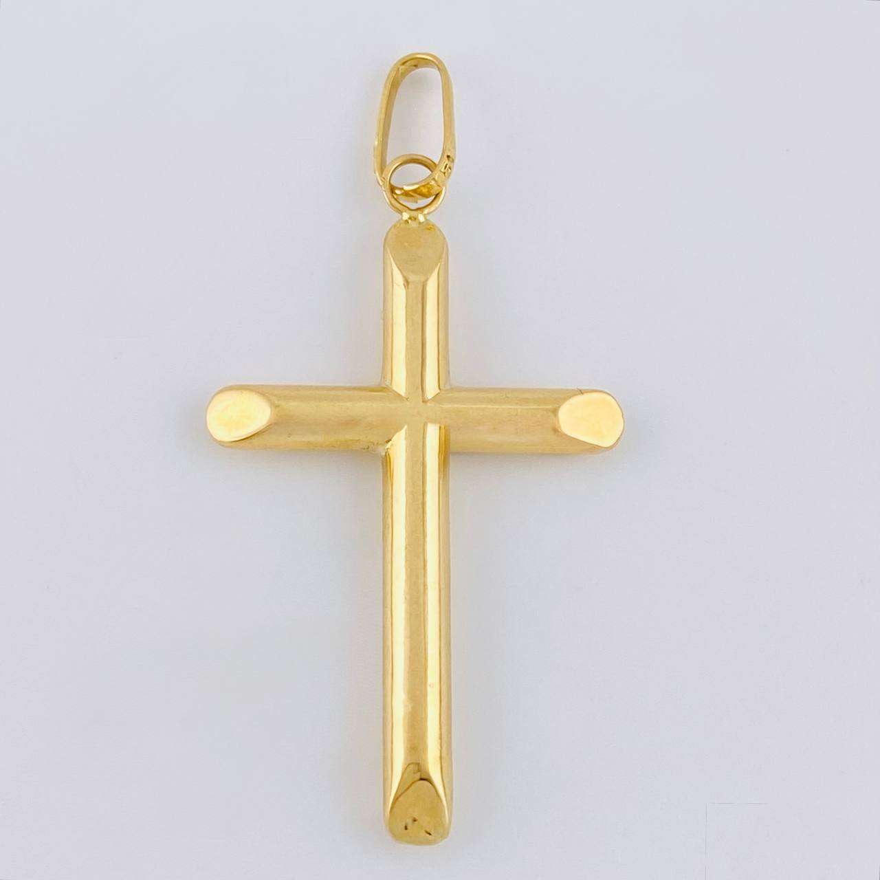 Dije Cruz Puntas Planas 1.75 g / 4.5 cm Oro Amarillo 18K