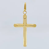 Dije Cruz Puntas Planas 2.15 g / 4.5 cm Oro Amarillo 18K