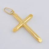 Dije Cruz Puntas Planas 1.75 g / 4.5 cm Oro Amarillo 18K