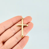 Dije Cruz Puntas Planas 0.45g / 2.8cm Oro Amarillo 18K