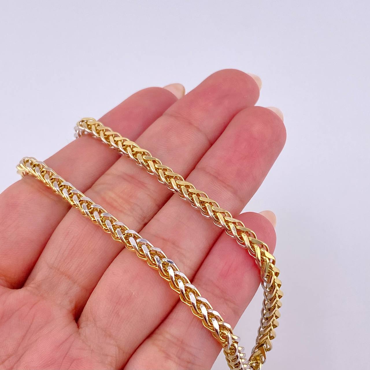 Cadena Franco 19.1 g / 65 cm / 3.5 mm Dos Oros Amarillo Blanco 18K