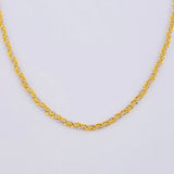 Cadena Morce Trenzada 5.9 g / 50.5 cm / 2.3 mm Dos Oros Amarillo Blanco 18K