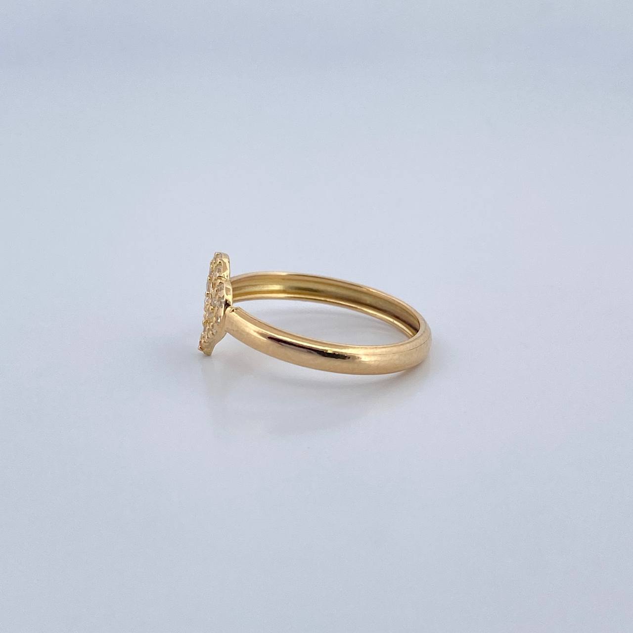 Anillo Silueta Corazones 0.9gr / T4 3/4 / Oro 18K &