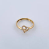 Anillo Silueta Corazones 0.9gr / T4 3/4 / Oro 18K &