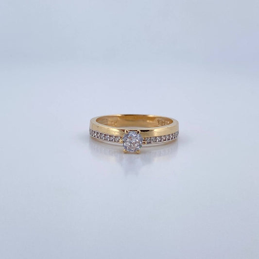 Anillo Solitario Linea 2.35gr / T6 / Oro 18K &