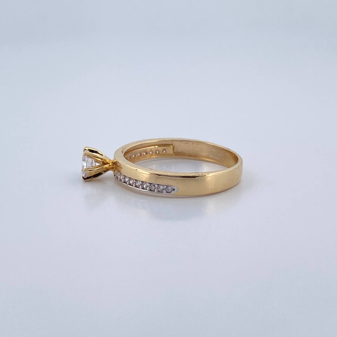Anillo Solitario Linea 2.35gr / T6 / Oro 18K &