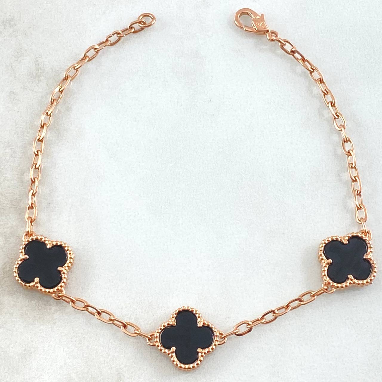 Pulso Aro Seguido Trebol 6.7gr / 19cm / Nac.Esp. Oro 18K