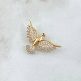 Dije Ave 3.25gr / 1.8cm / Circones Blancos Oro Amarillo 18K *