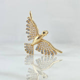 Dije Ave 3.25gr / 1.8cm / Circones Blancos Oro Amarillo 18K *