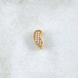 Dije Medio Corazón 0.95gr / 1cm / Circones Blancos Oro Amarillo