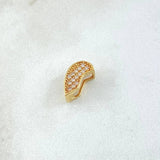 Dije Medio Corazón 0.95gr / 1cm / Circones Blancos Oro Amarillo