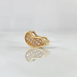 Dije Medio Corazón 0.95gr / 1cm / Circones Blancos Oro Amarillo