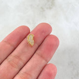Dije Medio Corazón 0.95gr / 1cm / Circones Blancos Oro Amarillo