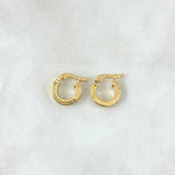 Candongas Diani 2.05gr / 1.5cm / Borde Punteado Oro Amarillo 18K
