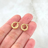Candongas Diani 2.05gr / 1.5cm / Borde Punteado Oro Amarillo 18K