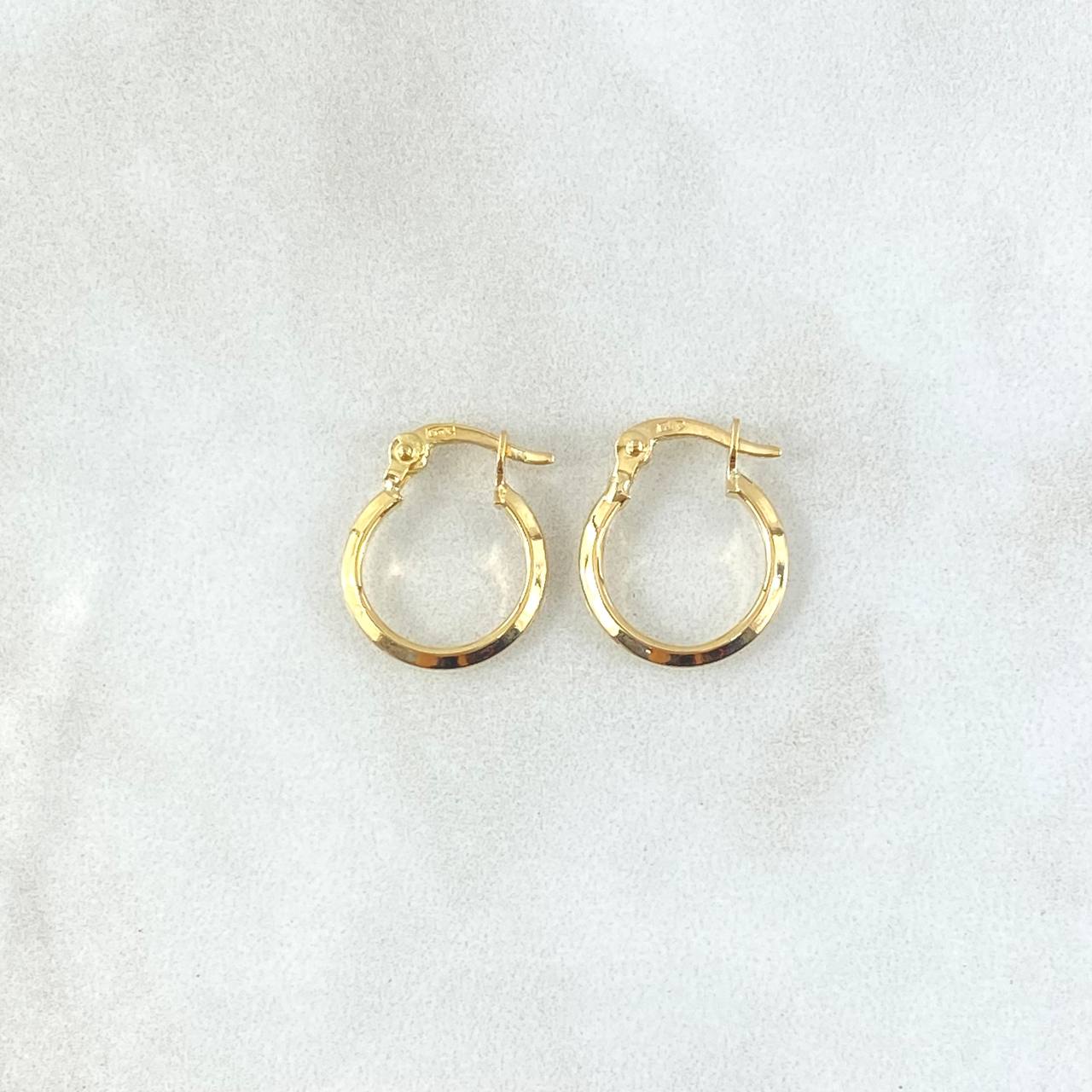 Candongas Clau 0.7gr / 1.3cm / Oro Amarillo 18K ©