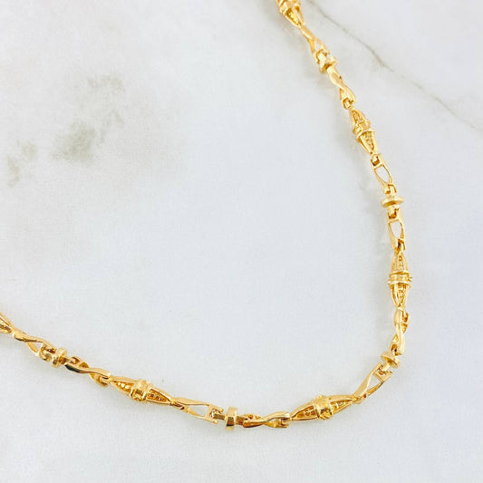 Cadena Rustica Cruzada 30gr / 60cm / Oro Amarillo 18K