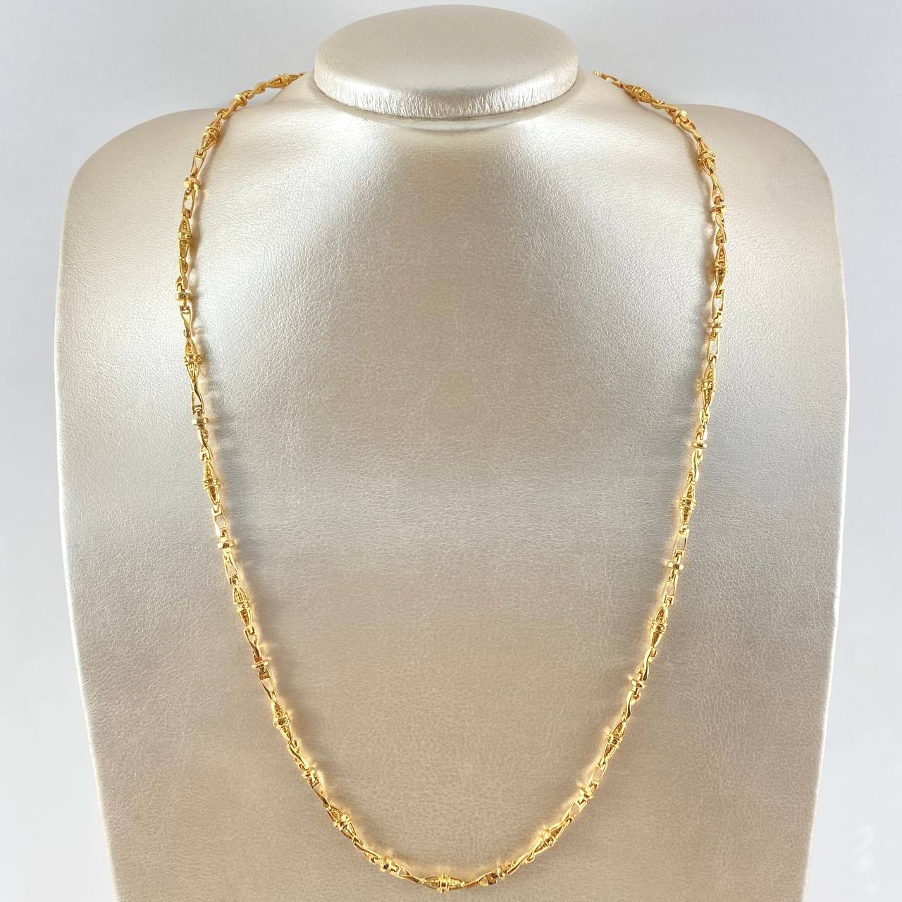 Cadena Rustica Cruzada 30gr / 60cm / Oro Amarillo 18K