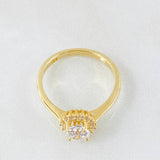 Anillo Halo Flor 2.6gr / T6 1/2 / Oro Amarillo 18K