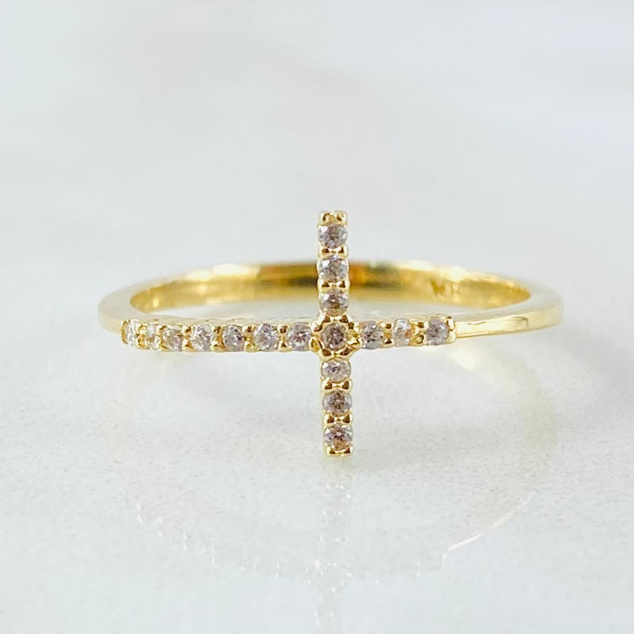 Anillo Cruz 1.5gr / T5 1/2 / Oro Amarillo 18K