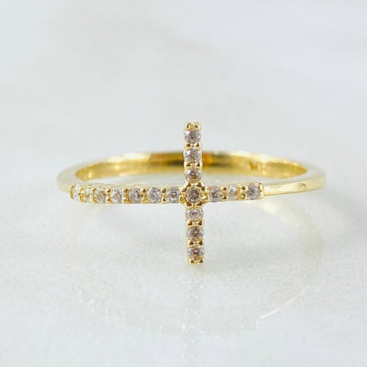 Anillo Cruz 1.5gr / T5 1/2 / Oro Amarillo 18K
