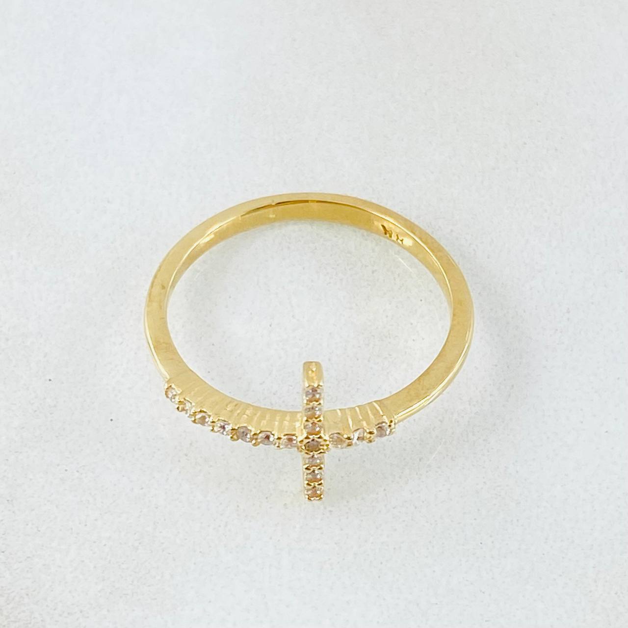 Anillo Cruz 1.5gr / T5 1/2 / Oro Amarillo 18K