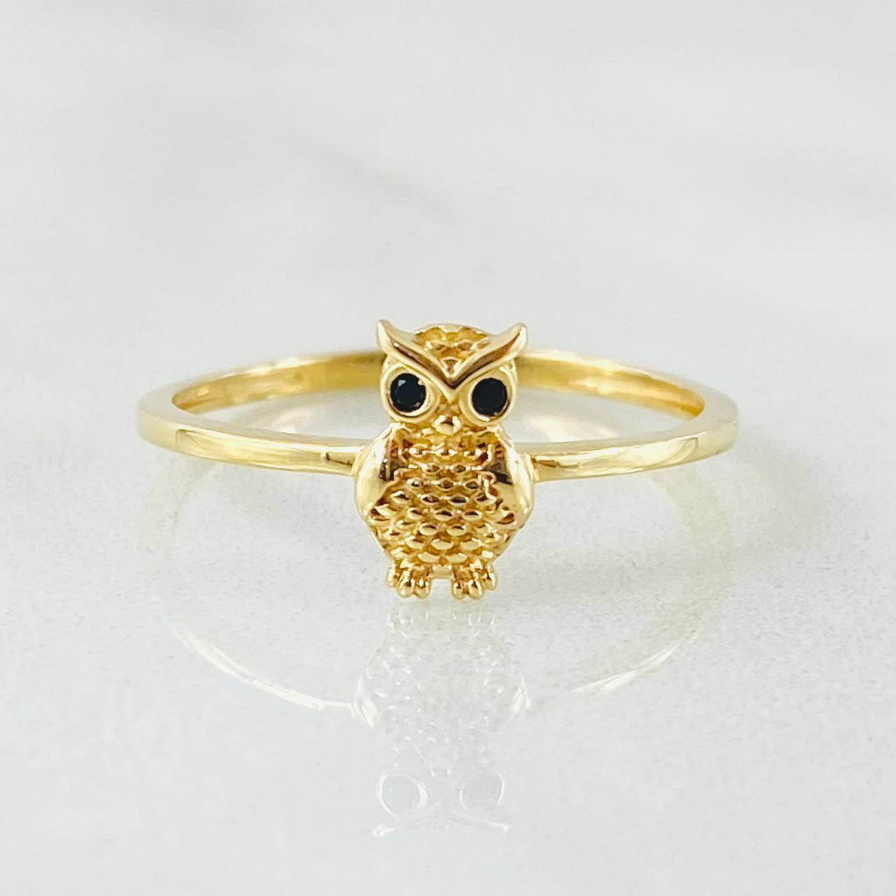 Anillo Buho 1.45gr / T7 1/4 / Oro Amarillo 18K
