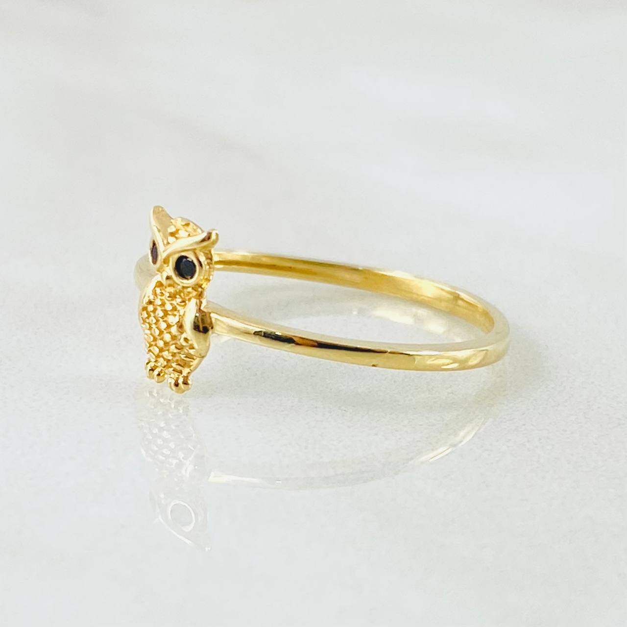 Anillo Buho 1.45gr / T7 1/4 / Oro Amarillo 18K