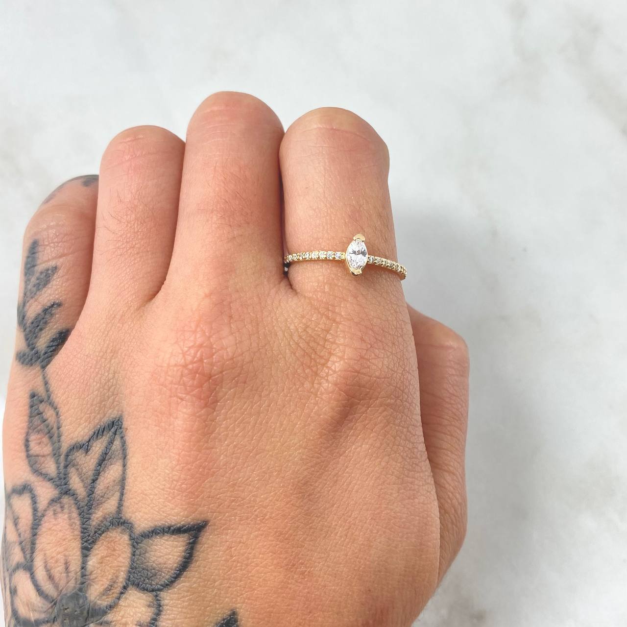 Anillo Solitario Centella 1.4gr / T6 1/2 / Oro Amarillo 18K *