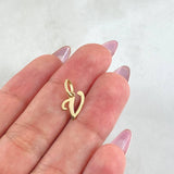 Dije Letra V 0.4gr / 1.6cm / Oro Amarillo 18K