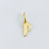 Dije Letra P Cursiva 0.45gr / 1.6cm / Oro Amarillo 18K