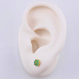 Piercing Flor Circular Esmeraldas 8pts 0.6gr / 5.3mm Oro Amarillo 18K